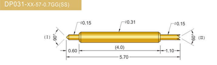 031雙頭探針、BGA雙頭測試針、雙向彈簧探針、帶彈簧雙頭針、雙頭針圖片