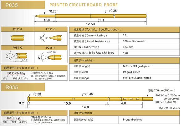 035測試探針規(guī)格、測試探針生產(chǎn)廠家