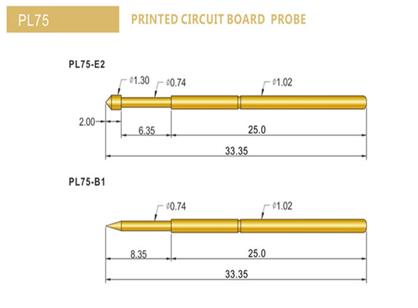 PL75測試探針規(guī)格型號、PL75探針選型